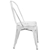 Commercial Grade Distressed White Metal Indoor-Outdoor Stackable Chair - Flash Furniture