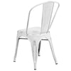 Commercial Grade Distressed White Metal Indoor-Outdoor Stackable Chair - Flash Furniture