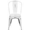Commercial Grade Distressed White Metal Indoor-Outdoor Stackable Chair - Flash Furniture