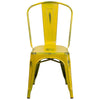 Commercial Grade Distressed Yellow Metal Indoor-Outdoor Stackable Chair - Flash Furniture