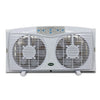Optimus  8 in. Electric Reversible Twin Window Fan with Thermostat &amp; LED