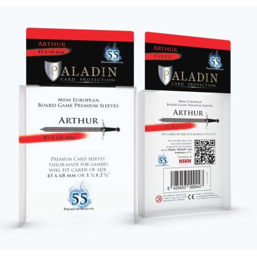 PALADIN BOARD GAME SLEEVES: ARTHUR (MINI EUROPEAN)