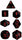 Chessex Mfg Co Llc -  7Ct Opaque Poly Black/Red Dice Set