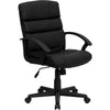 Mid-Back Black LeatherSoft Swivel Task Office Chair with Arms - Flash Furniture