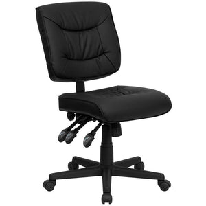 Mid-Back Black LeatherSoft Multifunction Swivel Ergonomic Task Office Chair - Flash Furniture