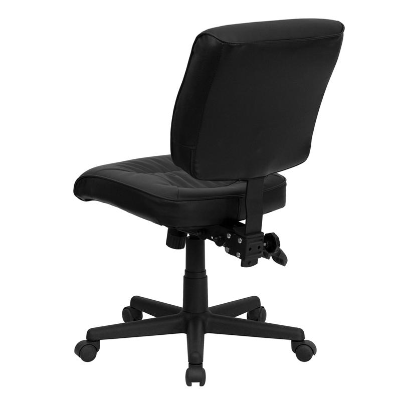 Mid-Back Black LeatherSoft Multifunction Swivel Ergonomic Task Office Chair - Flash Furniture