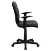Mid-Back Black Quilted Vinyl Swivel Task Office Chair with Arms - Flash Furniture