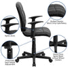 Mid-Back Black Quilted Vinyl Swivel Task Office Chair with Arms - Flash Furniture