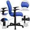 Mid-Back Blue Quilted Vinyl Swivel Task Office Chair with Arms - Flash Furniture
