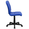 Mid-Back Blue Quilted Vinyl Swivel Task Office Chair - Flash Furniture