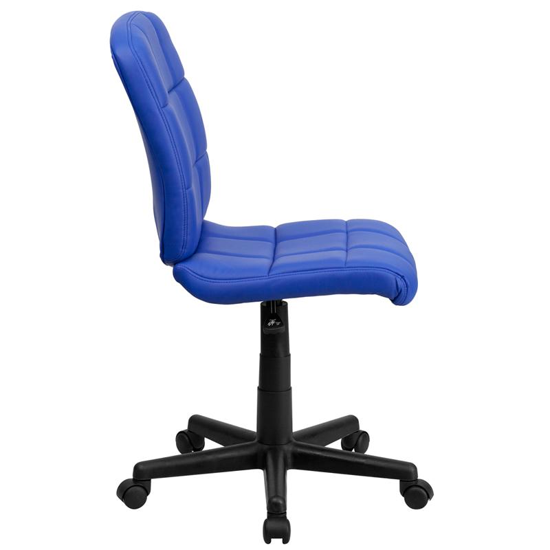 Mid-Back Blue Quilted Vinyl Swivel Task Office Chair - Flash Furniture