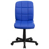 Mid-Back Blue Quilted Vinyl Swivel Task Office Chair - Flash Furniture
