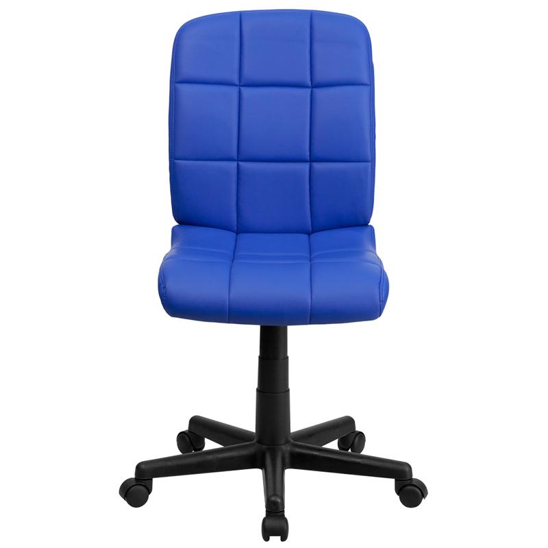 Mid-Back Blue Quilted Vinyl Swivel Task Office Chair - Flash Furniture