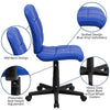 Mid-Back Blue Quilted Vinyl Swivel Task Office Chair - Flash Furniture