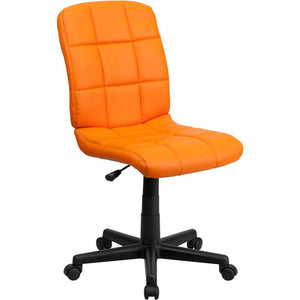 Mid-Back Orange Quilted Vinyl Swivel Task Office Chair - Flash Furniture