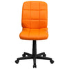 Mid-Back Orange Quilted Vinyl Swivel Task Office Chair - Flash Furniture