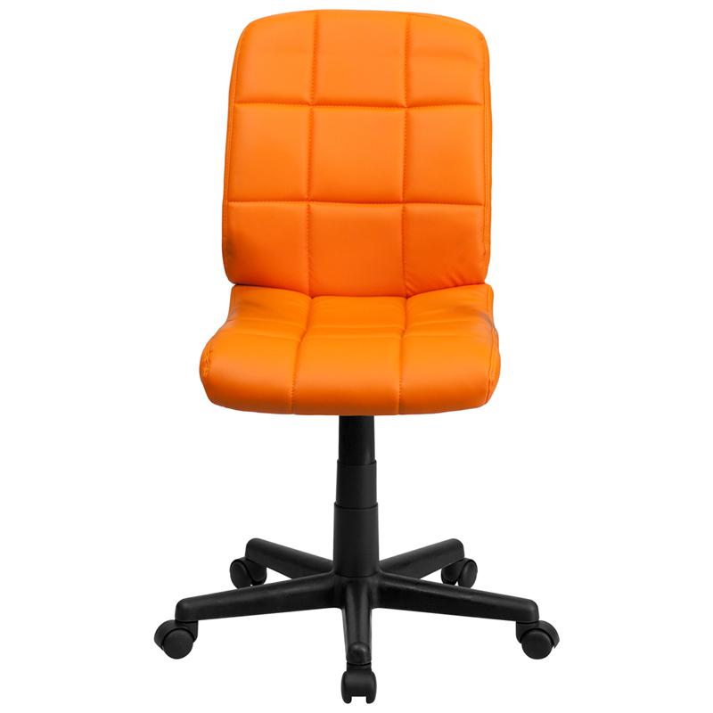 Mid-Back Orange Quilted Vinyl Swivel Task Office Chair - Flash Furniture