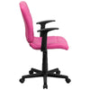 Mid-Back Pink Quilted Vinyl Swivel Task Office Chair with Arms - Flash Furniture