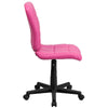 Mid-Back Pink Quilted Vinyl Swivel Task Office Chair - Flash Furniture