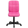 Mid-Back Pink Quilted Vinyl Swivel Task Office Chair - Flash Furniture