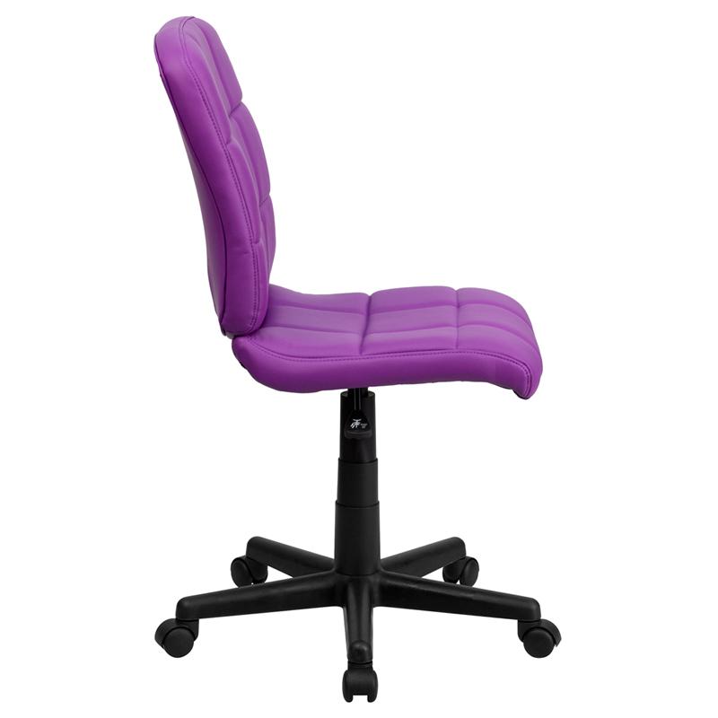 Mid-Back Purple Quilted Vinyl Swivel Task Office Chair - Flash Furniture