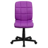 Mid-Back Purple Quilted Vinyl Swivel Task Office Chair - Flash Furniture