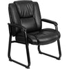 Reception Chairs | Black LeatherSoft Side Chairs for Reception and Office - Flash Furniture