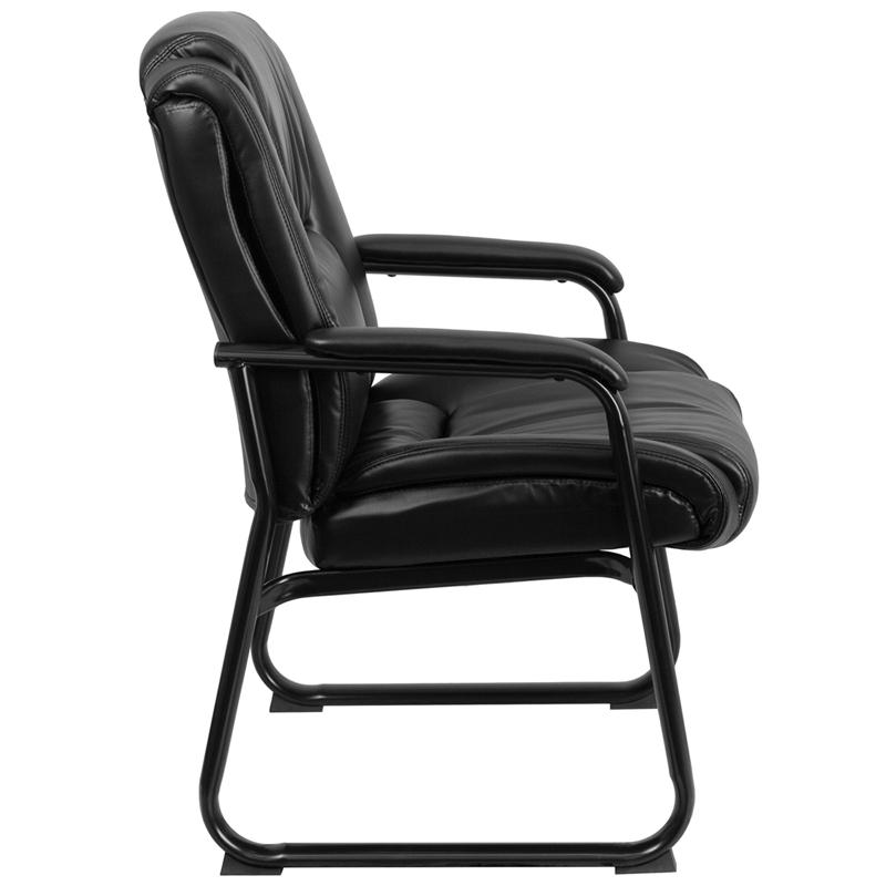 Reception Chairs | Black LeatherSoft Side Chairs for Reception and Office - Flash Furniture