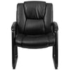 Reception Chairs | Black LeatherSoft Side Chairs for Reception and Office - Flash Furniture