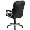 Mid-Back Black LeatherSoft Executive Swivel Office Chair with Padded Arms - Flash Furniture