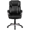 Mid-Back Black LeatherSoft Executive Swivel Office Chair with Padded Arms - Flash Furniture