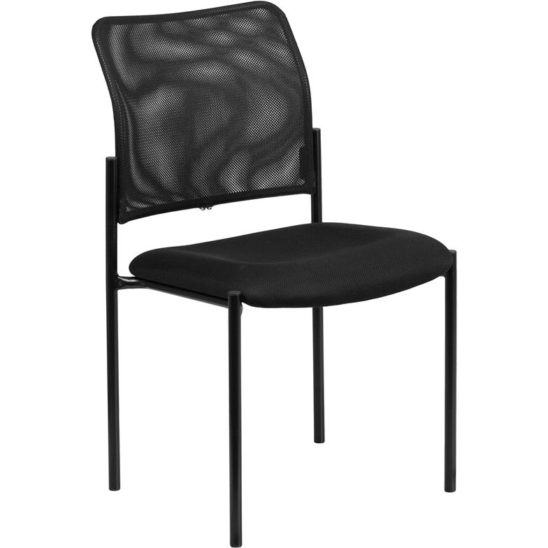 Comfort Black Mesh Stackable Steel Side Chair - Flash Furniture