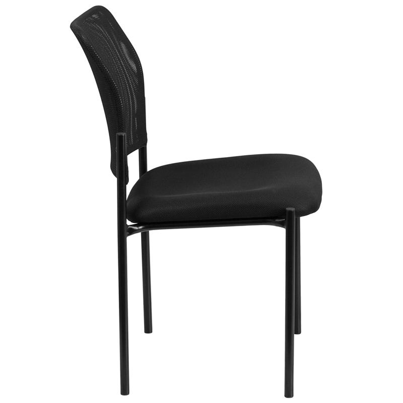 Comfort Black Mesh Stackable Steel Side Chair - Flash Furniture