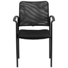 Comfort Black Mesh Stackable Steel Side Chair with Arms - Flash Furniture