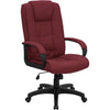 High Back Burgundy Fabric Executive Swivel Office Chair with Arms - Flash Furniture