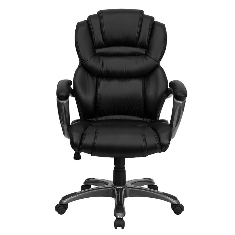 High Back Black LeatherSoft Executive Swivel Ergonomic Office Chair with Arms - Flash Furniture
