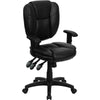 Mid-Back Black Multifunction Swivel Task Office Chair and Arms - Flash Furniture