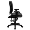 Mid-Back Black Multifunction Swivel Task Office Chair and Arms - Flash Furniture