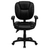 Mid-Back Black Multifunction Swivel Task Office Chair and Arms - Flash Furniture