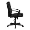 Mid-Back Black LeatherSoft Swivel Task Office Chair with Arms - Flash Furniture