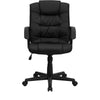 Mid-Back Black LeatherSoft Swivel Task Office Chair with Arms - Flash Furniture