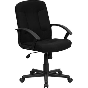 Mid-Back Black Fabric Executive Swivel Office Chair with Nylon Arms - Flash Furniture