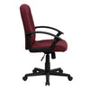 Mid-Back Burgundy Fabric Executive Swivel Office Chair with Nylon Arms - Flash Furniture