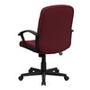 Mid-Back Burgundy Fabric Executive Swivel Office Chair with Nylon Arms - Flash Furniture
