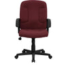 Mid-Back Burgundy Fabric Executive Swivel Office Chair with Nylon Arms - Flash Furniture