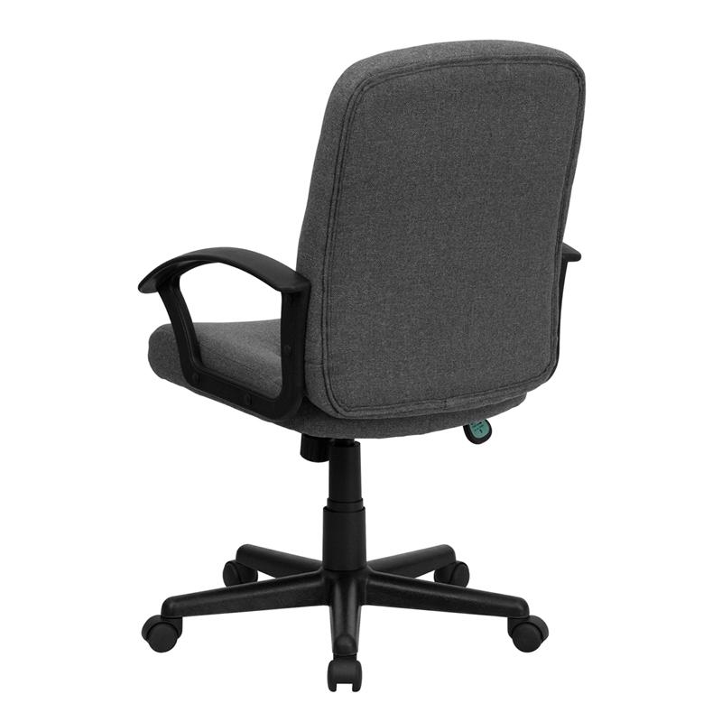 Mid-Back Gray Fabric Executive Swivel Office Chair with Nylon Arms - Flash Furniture
