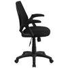 Mid-Back Designer Black Mesh Swivel Task Office Chair with Open Arms - Flash Furniture