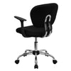 Mid-Back Black Mesh Padded Swivel Task Office Chair with Chrome Base and Arms - Flash Furniture
