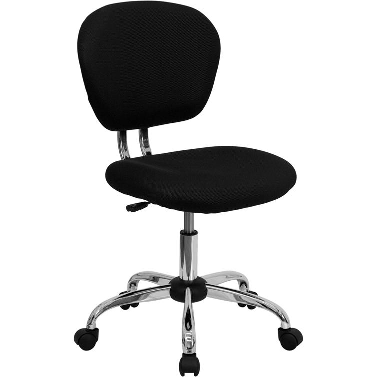 Mid-Back Black Mesh Padded Swivel Task Office Chair with Chrome Base - Flash Furniture