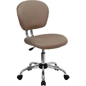 Mid-Back Coffee Brown Mesh Padded Swivel Task Office Chair with Chrome Base - Flash Furniture